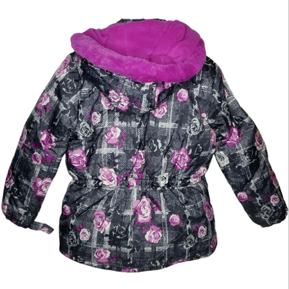 Wippette Girls 6X Rose Camo Hoodie Snow Gorp Fleece Lined Jacket Puffer Coat 6